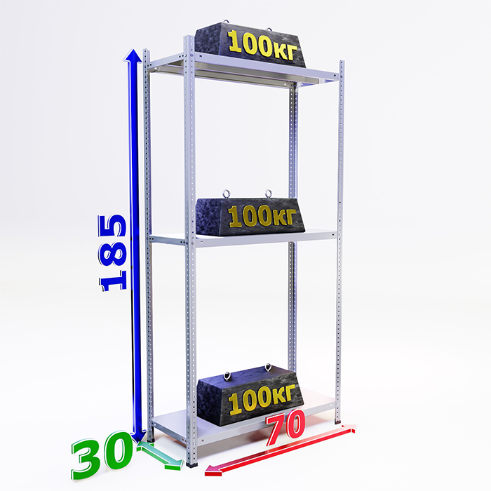 Стеллаж 185х70х30 3 полки фото стеллажМастер